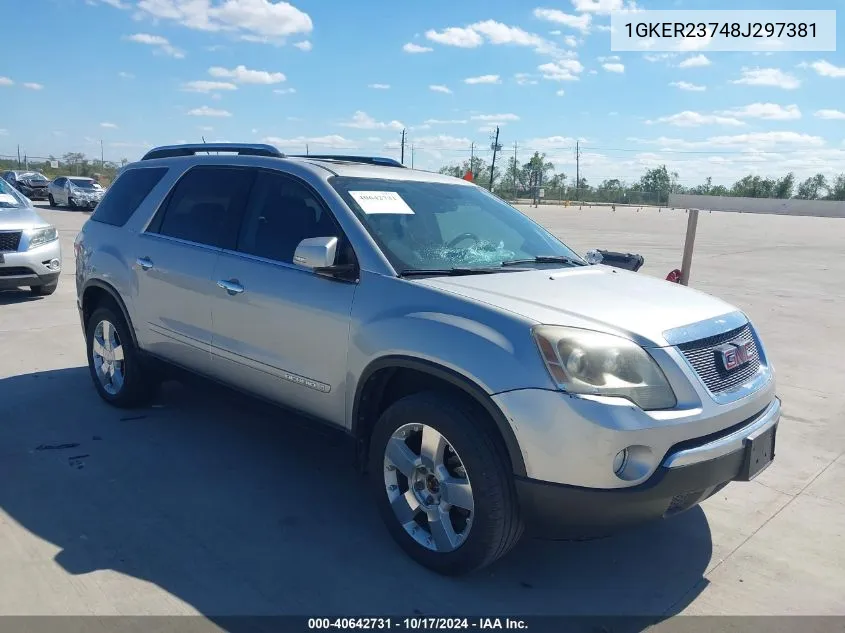 2008 GMC Acadia Slt-1 VIN: 1GKER23748J297381 Lot: 40642731