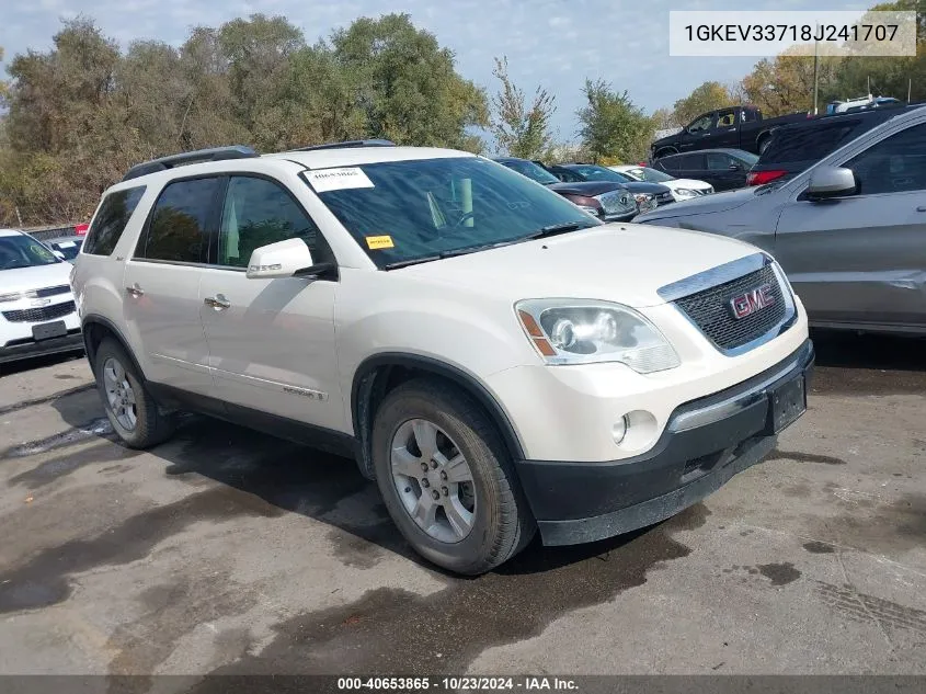 2008 GMC Acadia Slt-2 VIN: 1GKEV33718J241707 Lot: 40653865