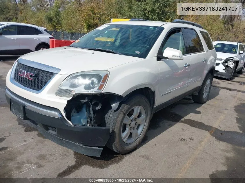 2008 GMC Acadia Slt-2 VIN: 1GKEV33718J241707 Lot: 40653865