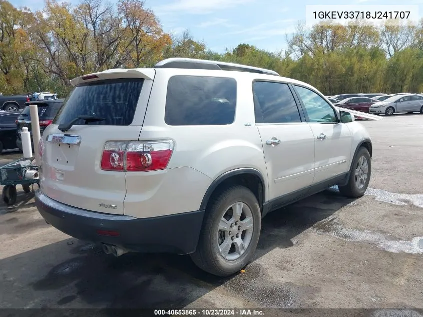 2008 GMC Acadia Slt-2 VIN: 1GKEV33718J241707 Lot: 40653865