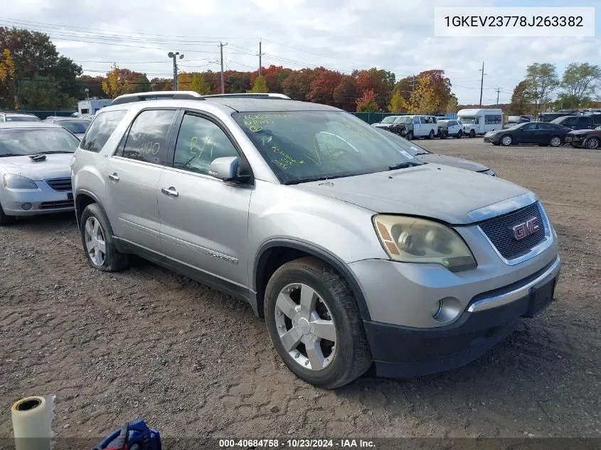 2008 GMC Acadia Slt-1 VIN: 1GKEV23778J263382 Lot: 40684758