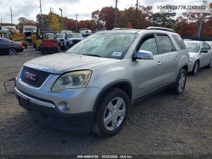 2008 GMC Acadia Slt-1 VIN: 1GKEV23778J263382 Lot: 40684758