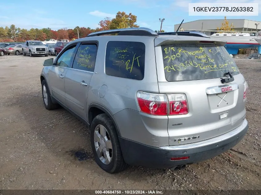 2008 GMC Acadia Slt-1 VIN: 1GKEV23778J263382 Lot: 40684758