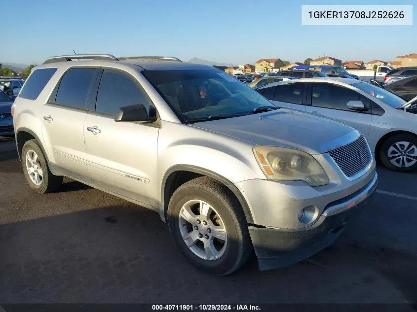 2008 GMC Acadia Sle-1 VIN: 1GKER13708J252626 Lot: 40711901