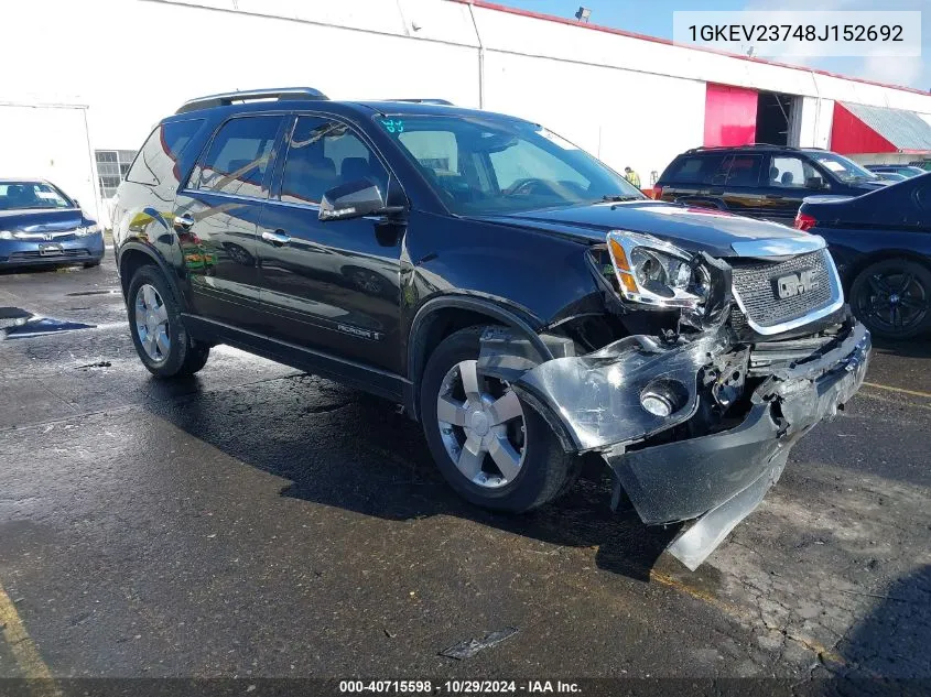 2008 GMC Acadia Slt-1 VIN: 1GKEV23748J152692 Lot: 40715598