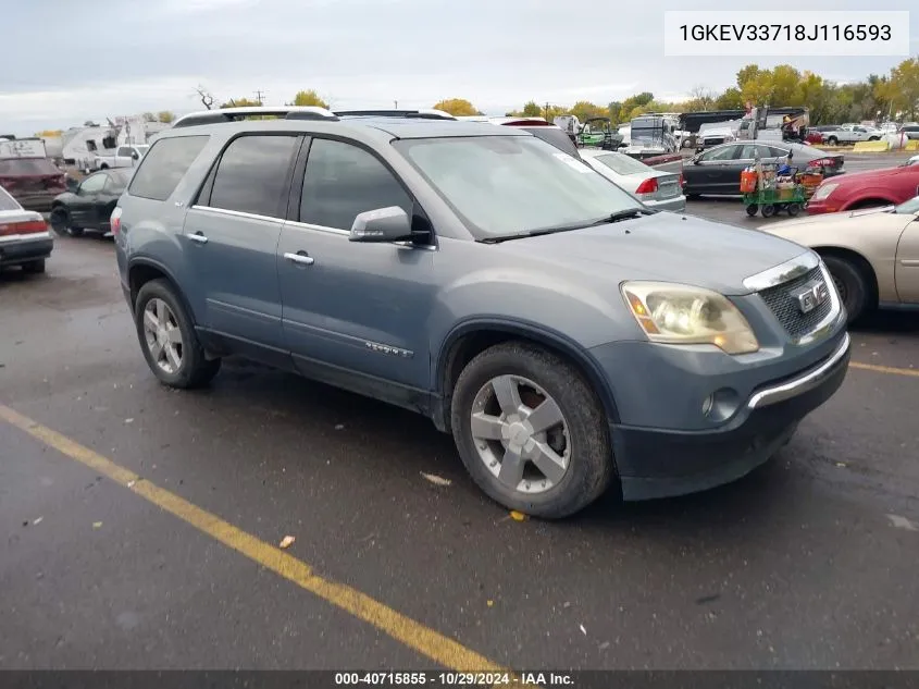 2008 GMC Acadia Slt-2 VIN: 1GKEV33718J116593 Lot: 40715855