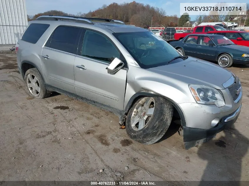 2008 GMC Acadia Slt-2 VIN: 1GKEV33718J110714 Lot: 40762233