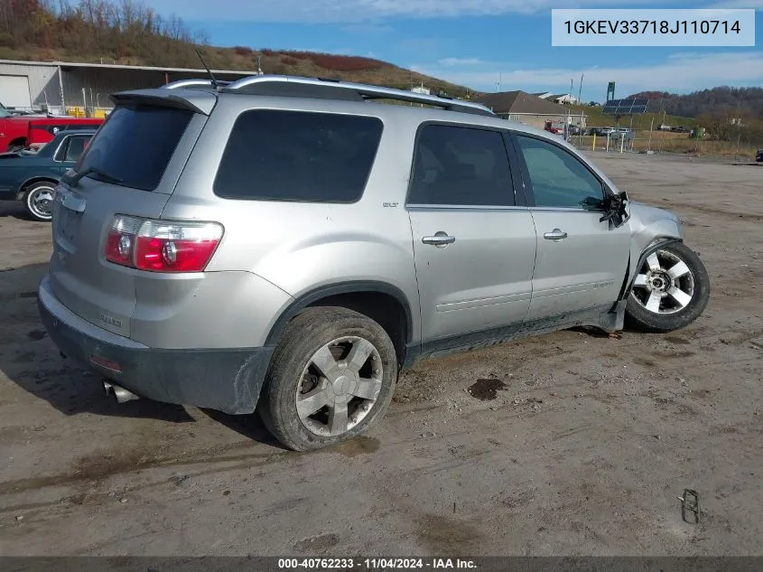 2008 GMC Acadia Slt-2 VIN: 1GKEV33718J110714 Lot: 40762233