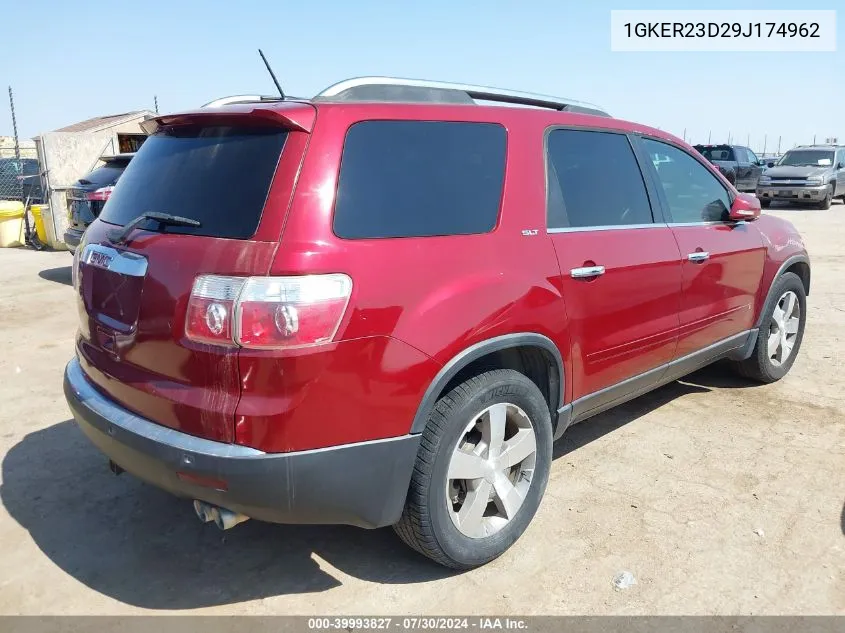 2009 GMC Acadia Slt-1 VIN: 1GKER23D29J174962 Lot: 39993827