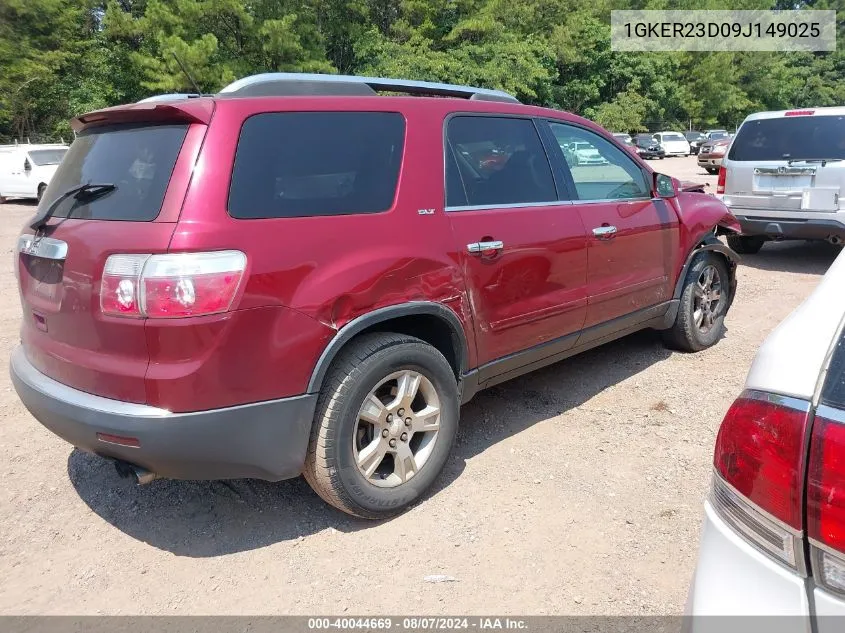 2009 GMC Acadia Slt-1 VIN: 1GKER23D09J149025 Lot: 40044669