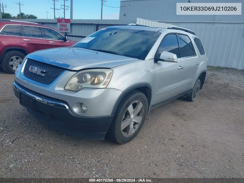 2009 GMC Acadia Slt-2 VIN: 1GKER33D69J210206 Lot: 40170265