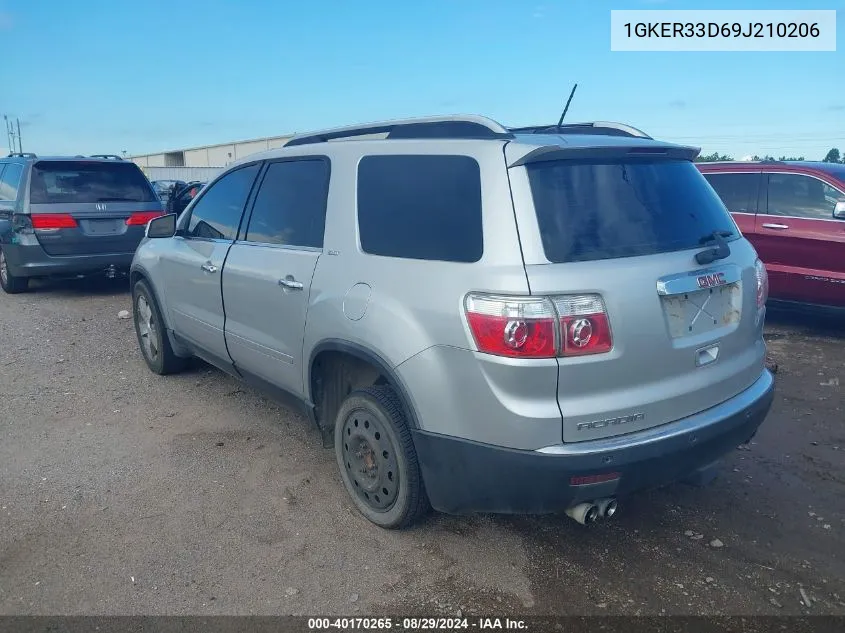 2009 GMC Acadia Slt-2 VIN: 1GKER33D69J210206 Lot: 40170265