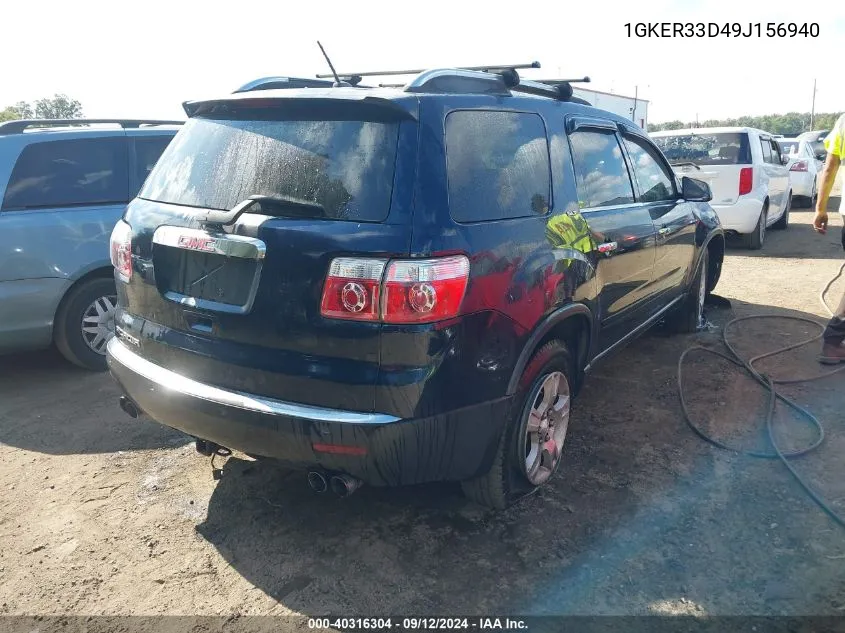 2009 GMC Acadia Slt-2 VIN: 1GKER33D49J156940 Lot: 40316304