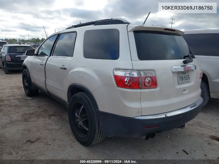 2009 GMC Acadia Slt-2 VIN: 1GKER33D69J186750 Lot: 40328999