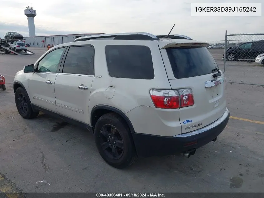 2009 GMC Acadia Slt-2 VIN: 1GKER33D39J165242 Lot: 40356401