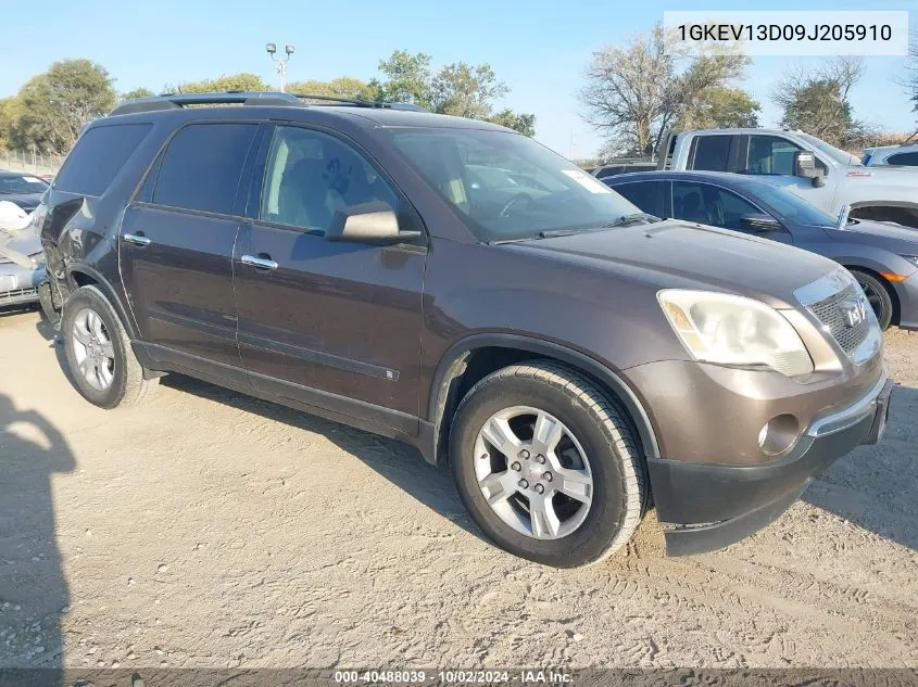 2009 GMC Acadia Sle-1 VIN: 1GKEV13D09J205910 Lot: 40488039