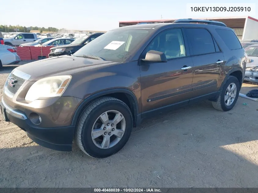 2009 GMC Acadia Sle-1 VIN: 1GKEV13D09J205910 Lot: 40488039