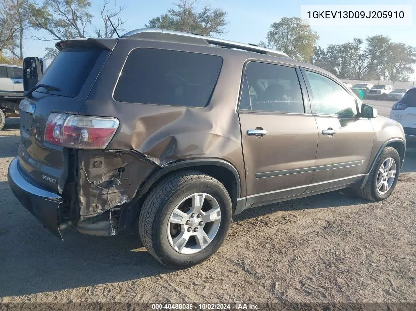 2009 GMC Acadia Sle-1 VIN: 1GKEV13D09J205910 Lot: 40488039