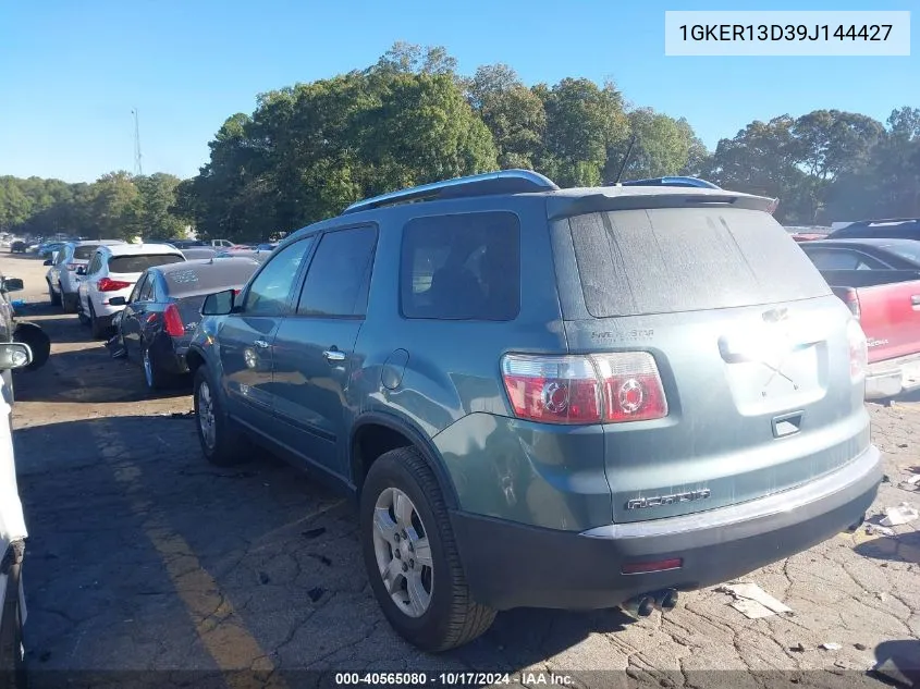 2009 GMC Acadia Sle-1 VIN: 1GKER13D39J144427 Lot: 40565080