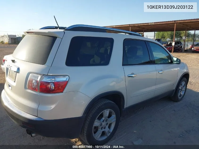 2009 GMC Acadia Sle-1 VIN: 1GKER13D39J203122 Lot: 40577980