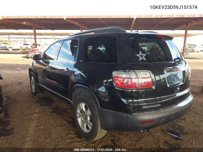 2009 GMC Acadia Slt-1 VIN: 1GKEV23D59J151574 Lot: 40596372