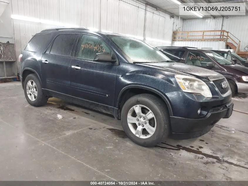 2009 GMC Acadia Sle-1 VIN: 1GKEV13D69J205751 Lot: 40724054