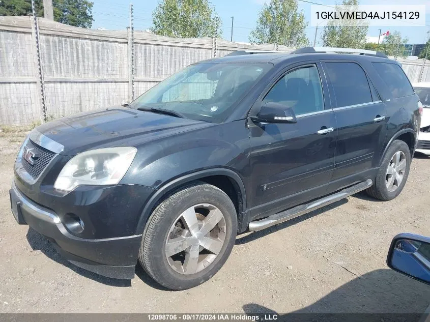 1GKLVMED4AJ154129 2010 GMC Acadia