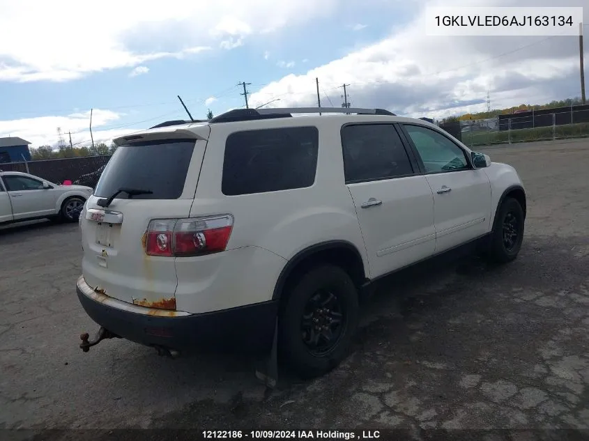 2010 GMC Acadia Sle VIN: 1GKLVLED6AJ163134 Lot: 12122186