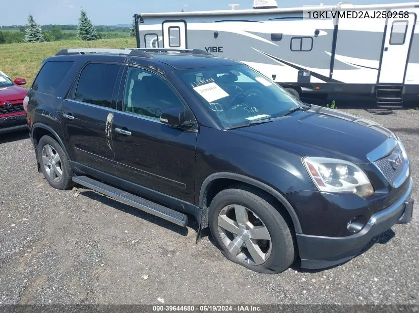 2010 GMC Acadia Slt-1 VIN: 1GKLVMED2AJ250258 Lot: 39644680