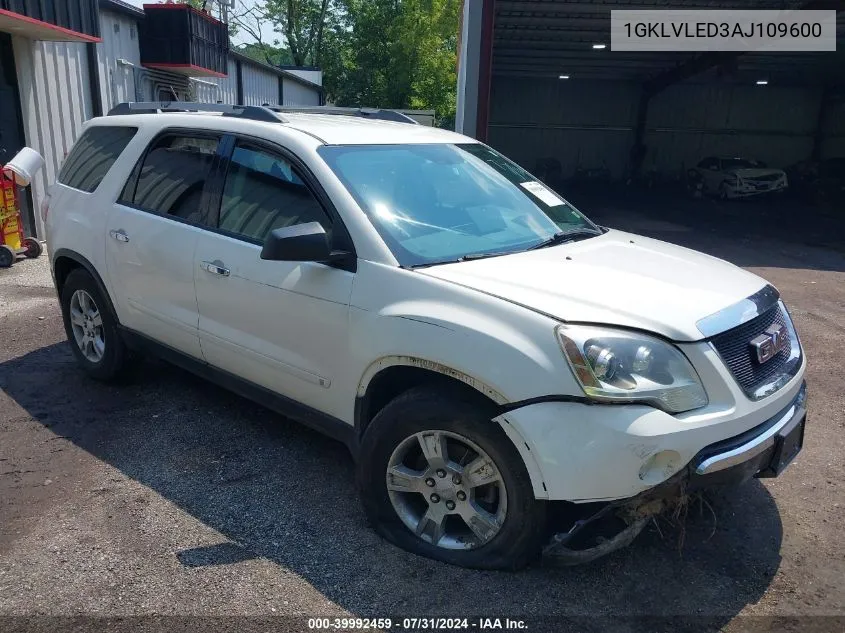 2010 GMC Acadia Sle VIN: 1GKLVLED3AJ109600 Lot: 39992459