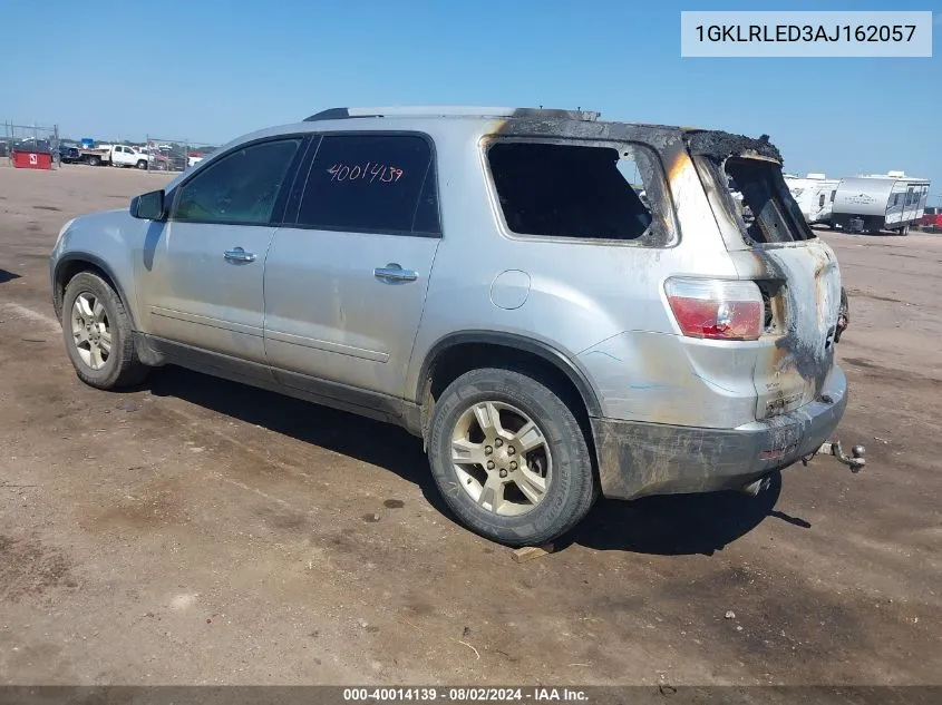 2010 GMC Acadia Sle VIN: 1GKLRLED3AJ162057 Lot: 40014139