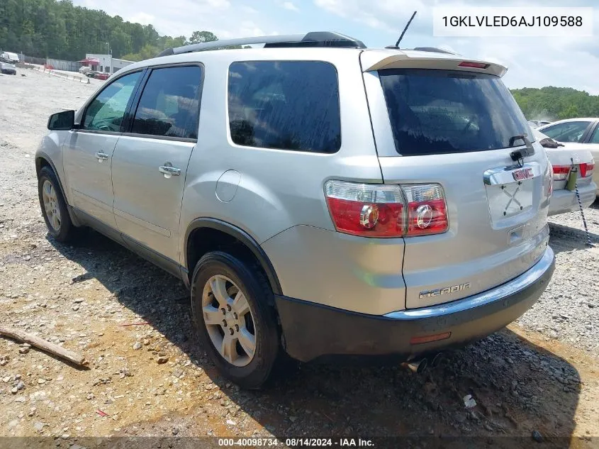 2010 GMC Acadia Sle VIN: 1GKLVLED6AJ109588 Lot: 40098734