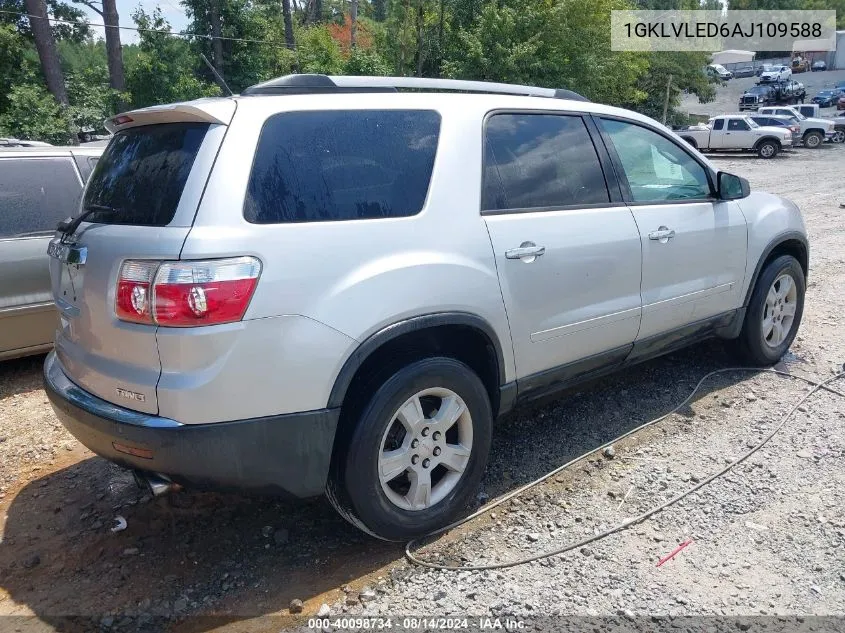 2010 GMC Acadia Sle VIN: 1GKLVLED6AJ109588 Lot: 40098734