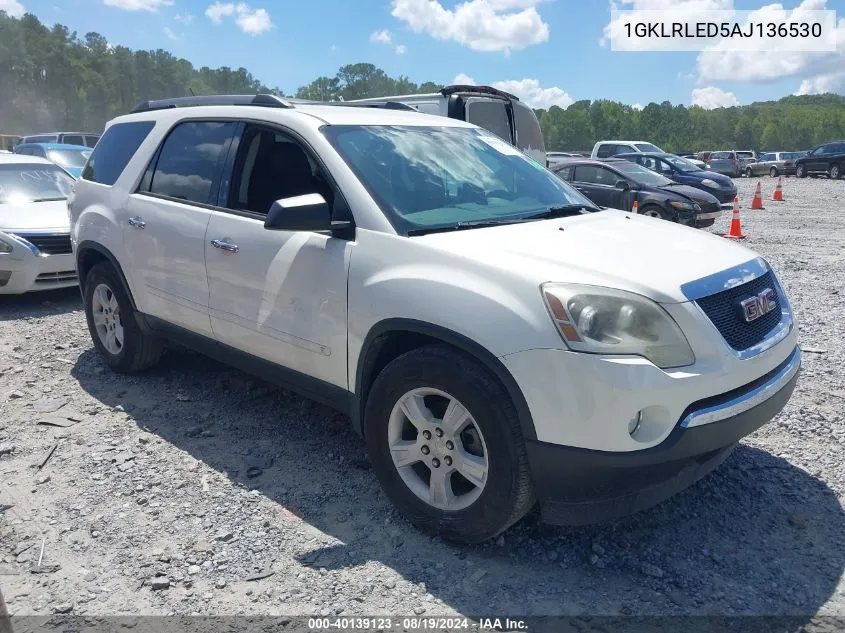 2010 GMC Acadia Sle VIN: 1GKLRLED5AJ136530 Lot: 40139123