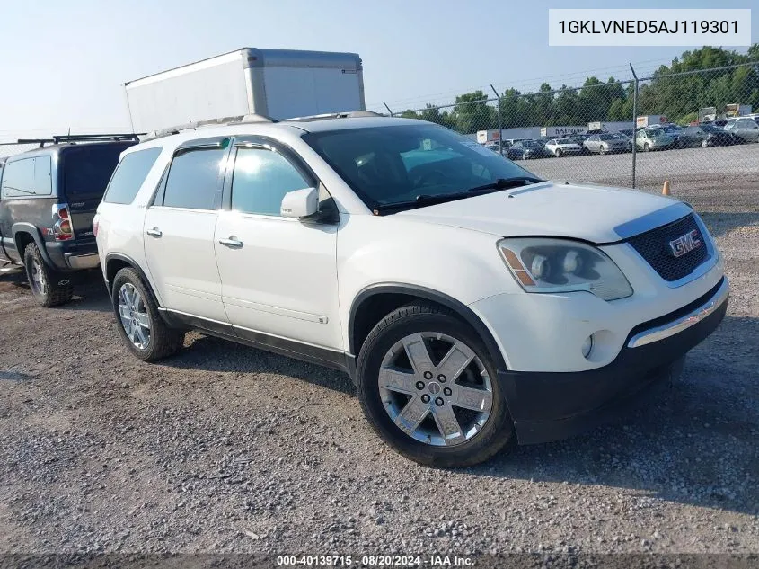 2010 GMC Acadia Slt-2 VIN: 1GKLVNED5AJ119301 Lot: 40139715