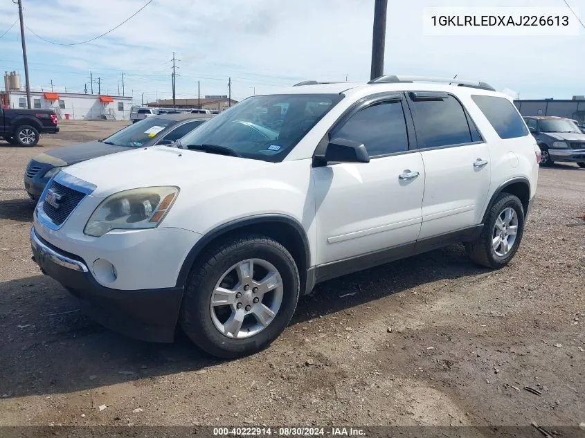 2010 GMC Acadia Sle VIN: 1GKLRLEDXAJ226613 Lot: 40222914