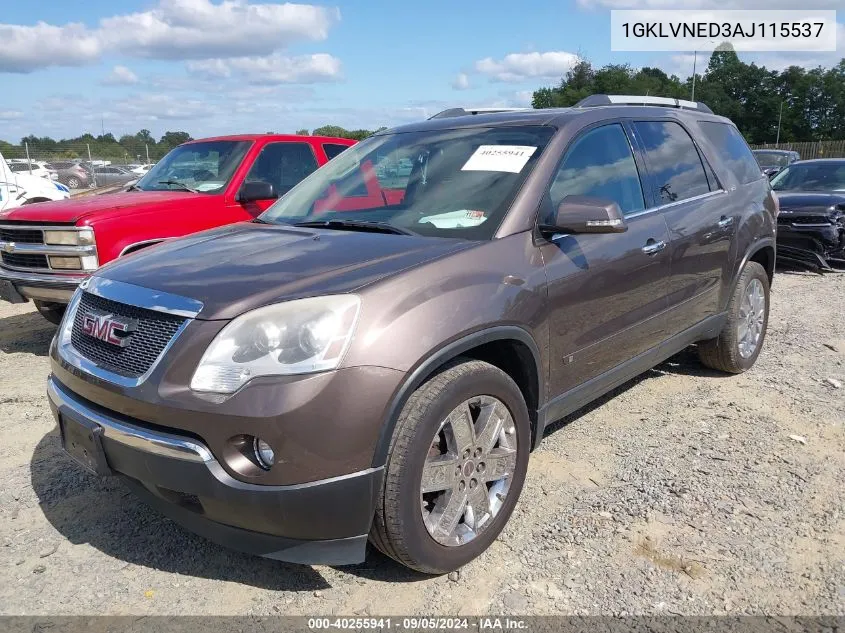 2010 GMC Acadia Slt-2 VIN: 1GKLVNED3AJ115537 Lot: 40255941