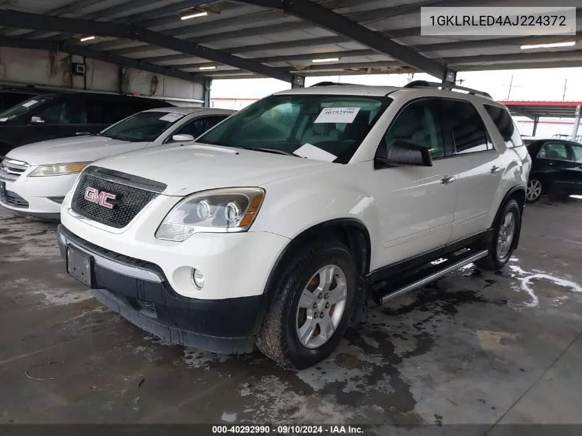 2010 GMC Acadia Sle VIN: 1GKLRLED4AJ224372 Lot: 40292990