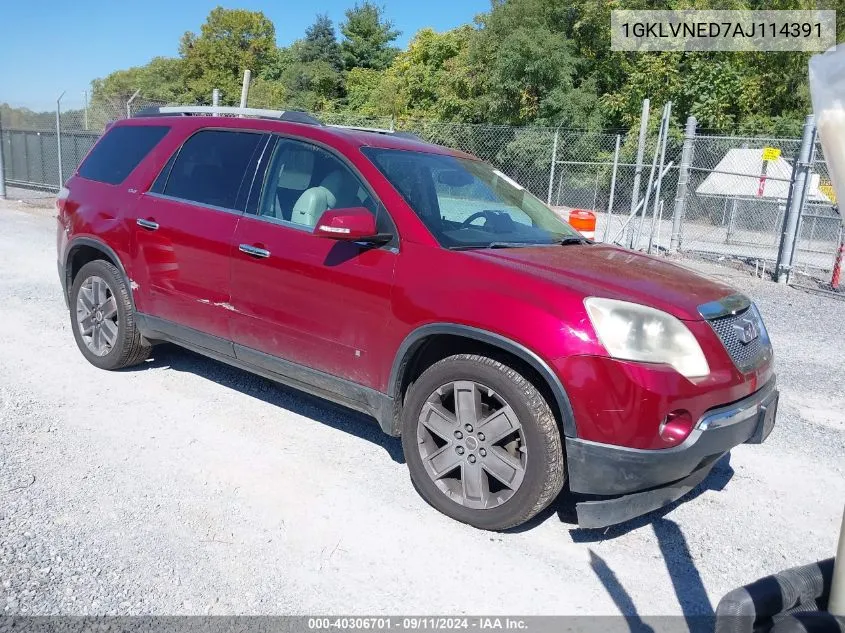 2010 GMC Acadia Slt-2 VIN: 1GKLVNED7AJ114391 Lot: 40306701