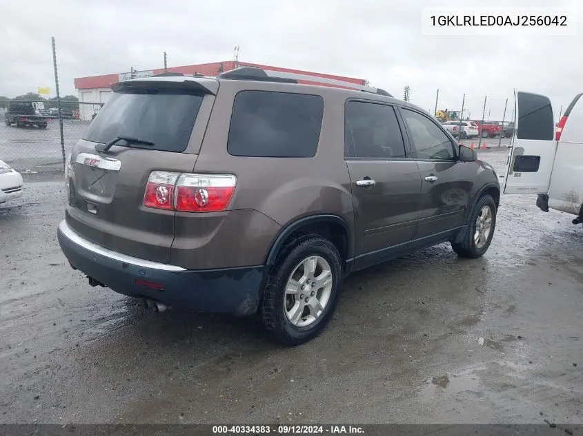 2010 GMC Acadia Sle VIN: 1GKLRLED0AJ256042 Lot: 40334383