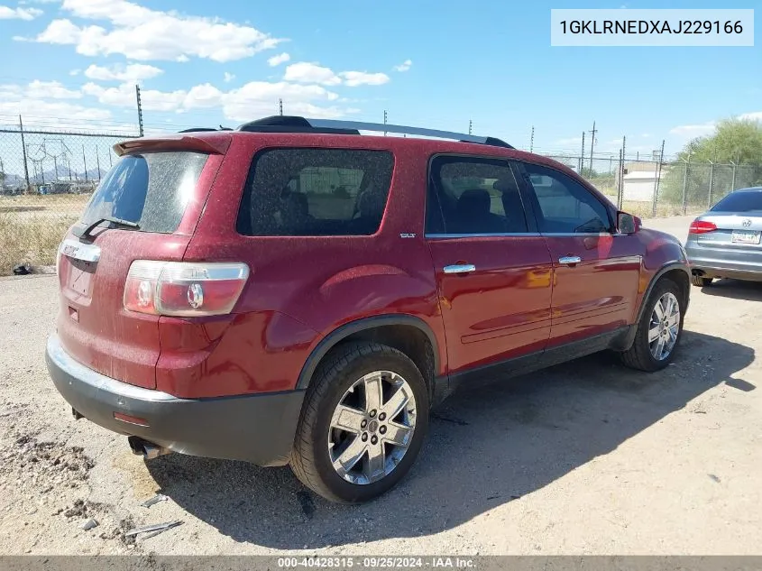 2010 GMC Acadia Slt-2 VIN: 1GKLRNEDXAJ229166 Lot: 40428315