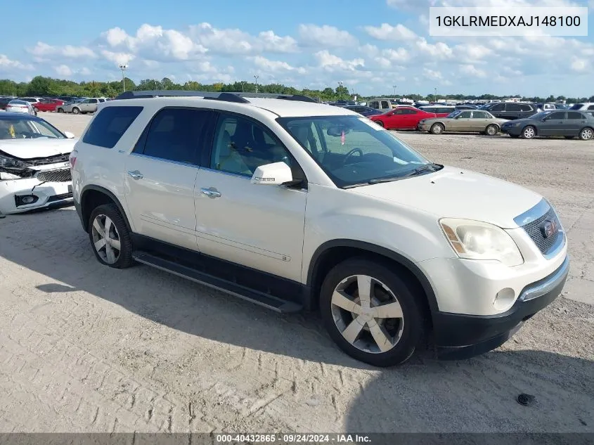 2010 GMC Acadia Slt-1 VIN: 1GKLRMEDXAJ148100 Lot: 40432865