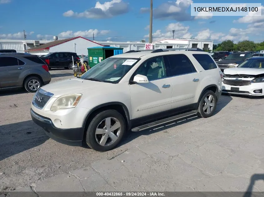 2010 GMC Acadia Slt-1 VIN: 1GKLRMEDXAJ148100 Lot: 40432865