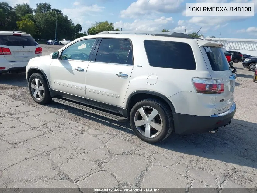 2010 GMC Acadia Slt-1 VIN: 1GKLRMEDXAJ148100 Lot: 40432865