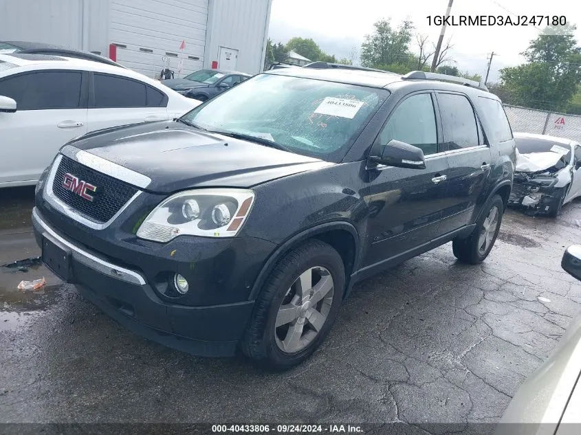 2010 GMC Acadia Slt-1 VIN: 1GKLRMED3AJ247180 Lot: 40433806