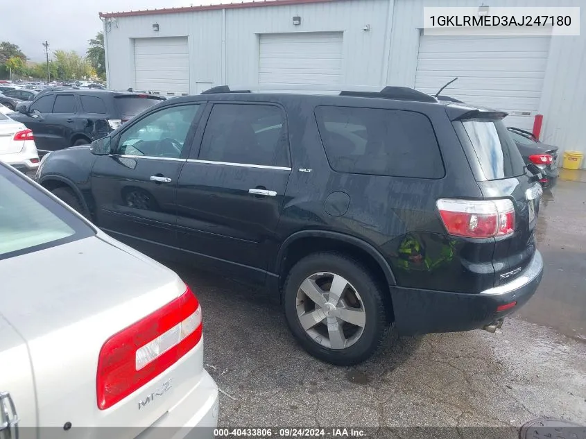 2010 GMC Acadia Slt-1 VIN: 1GKLRMED3AJ247180 Lot: 40433806