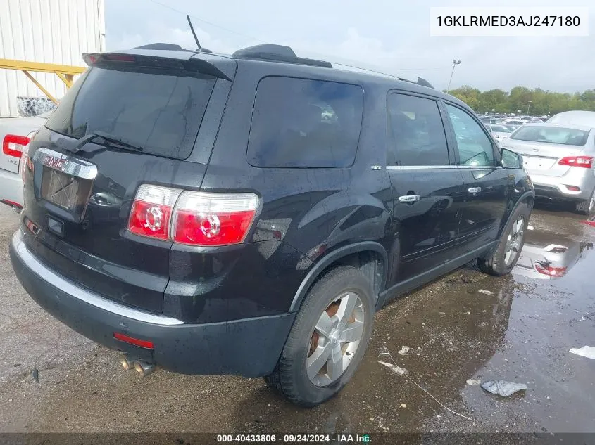 2010 GMC Acadia Slt-1 VIN: 1GKLRMED3AJ247180 Lot: 40433806