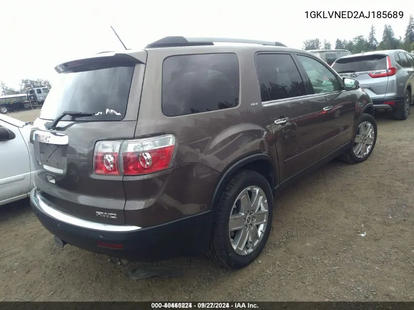 2010 GMC Acadia Slt-2 VIN: 1GKLVNED2AJ185689 Lot: 40465224