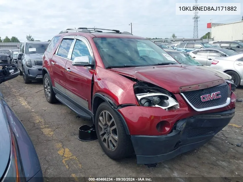 2010 GMC Acadia Slt-2 VIN: 1GKLRNED8AJ171882 Lot: 40466234