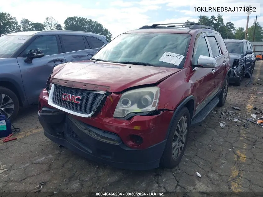 2010 GMC Acadia Slt-2 VIN: 1GKLRNED8AJ171882 Lot: 40466234